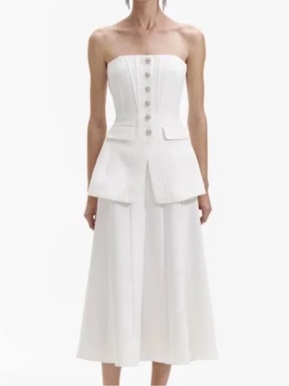 Self-Portrait White Midi Dress - Picture 4 of 4